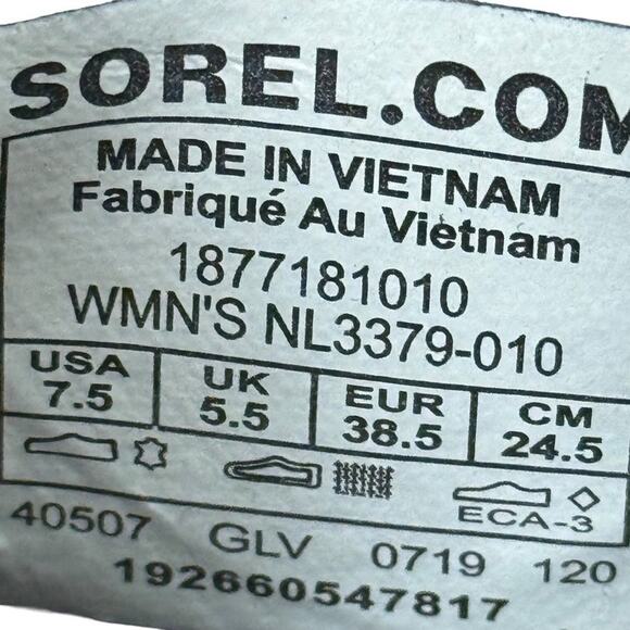 Sorel Lolla Cut Out Bootie Ankle Boots Black Suede Leather Shoes Womens sz 7.5 - Picture 16 of 16